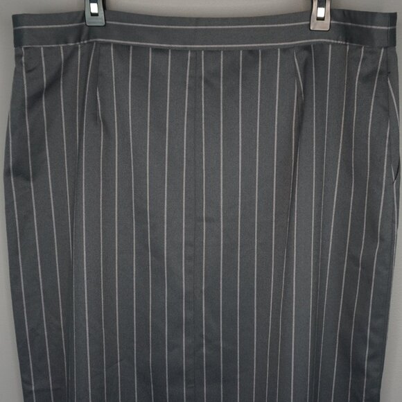 L’AGENCE Madonna Pinstripe Midi Pencil Skirt in Grey size 14 NWT - Picture 7 of 12